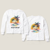 Tropische zonsondergang vibes - Palmbomen & Strand (Voorkant /achterkant)