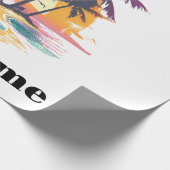 Tropische zonsondergang vibes - Palmbomen & Strand Cadeaupapier (Hoek)