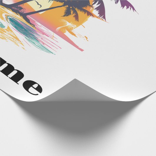 Tropische zonsondergang vibes - Palmbomen & Strand Cadeaupapier (Hoek)