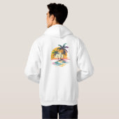 Tropische zonsondergang vibes - Palmbomen & Strand Hoodie (Achterkant volledig)