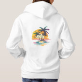Tropische zonsondergang vibes - Palmbomen & Strand Hoodie (Achterkant)