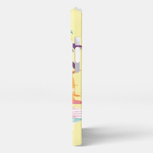 Tropische zonsondergang vibes - Palmbomen & Strand iPhone Hoesje (Linkerkant)