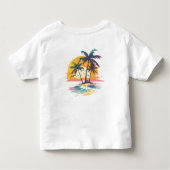 Tropische zonsondergang vibes - Palmbomen & Strand Kinder Shirts (Achterkant)