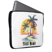 Tropische zonsondergang vibes - Palmbomen & Strand Laptop Sleeve (Voorkant Rechts)