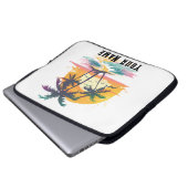Tropische zonsondergang vibes - Palmbomen & Strand Laptop Sleeve (Voorkant onderkant)