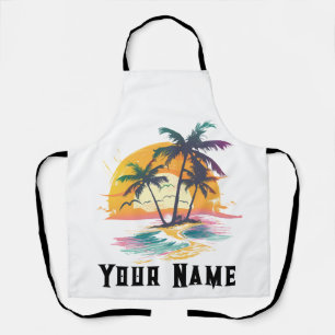 Tropische zonsondergang vibes - Palmbomen & Strand Schort