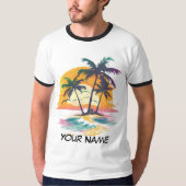 Tropische zonsondergang vibes - Palmbomen & Strand T-shirt (Voorkant)