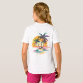 Tropische zonsondergang vibes - Palmbomen & Strand T-shirt (Achterkant volledig)