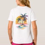 Tropische zonsondergang vibes - Palmbomen & Strand T-shirt (Achterkant)