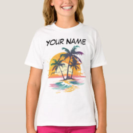 Tropische zonsondergang vibes - Palmbomen & Strand T-shirt