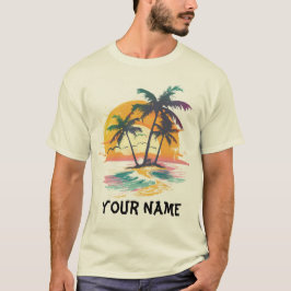 Tropische zonsondergang vibes - Palmbomen & Strand T-shirt
