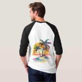 Tropische zonsondergang vibes - Palmbomen & Strand T-shirt (Achterkant volledig)