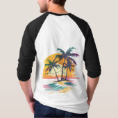 Tropische zonsondergang vibes - Palmbomen & Strand T-shirt (Achterkant)