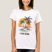 Tropische zonsondergang vibes - Palmbomen & Strand T-shirt (Voorkant)