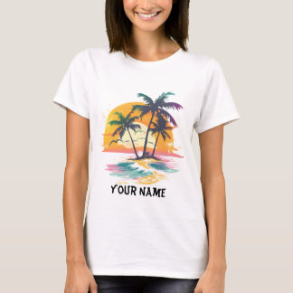 Tropische zonsondergang vibes - Palmbomen & Strand T-shirt