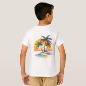 Tropische zonsondergang vibes - Palmbomen & Strand T-shirt (Achterkant volledig)