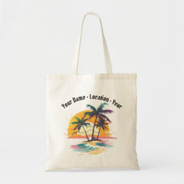 Tropische zonsondergang vibes - Palmbomen & Strand Tote Bag