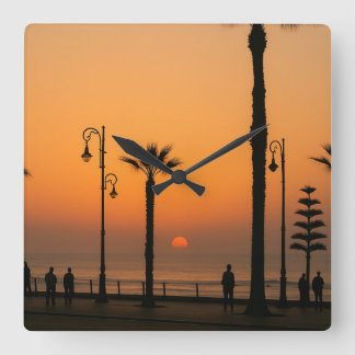 Tropische zonsondergang wandklok - ontspannen vibe