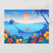 Tropische zonsondergang - Warm Holiday Briefkaart (Voorkant)