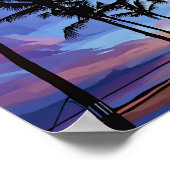 Tropische zonsondergangkunst met levendige kleuren poster (Hoek)