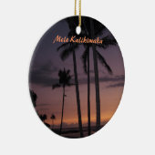 Tropische zonsonderkerst keramisch ornament (Rechts)