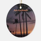 Tropische zonsonderkerst keramisch ornament (Links)