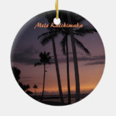 Tropische zonsonderkerst keramisch ornament (Achterkant)