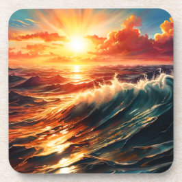 Tropische zonsopgang bier onderzetter