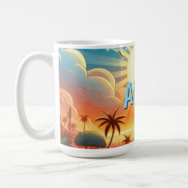 Tropische zonsopgang gepersonaliseerd koffiemok