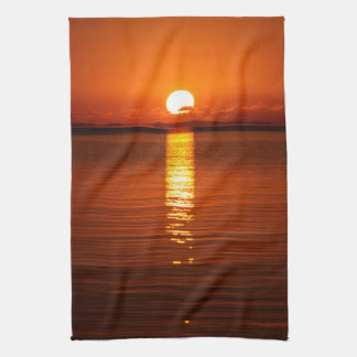 Tropische zonsopgang in Sinaasappel Theedoek