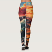 Tropische zonsopgang leggings (Achterkant)
