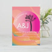 Tropische zonsopgang Oranje brute bruiloft Kaart (Staand voorkant)