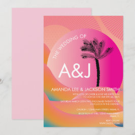 Tropische zonsopgang Oranje brute bruiloft Kaart