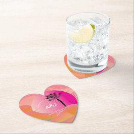 Tropische zonsopgang Oranje brute bruiloft Kartonnen Onderzetters