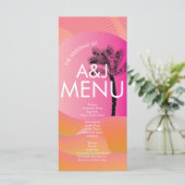 Tropische zonsopgang Oranje brute bruiloft Menu (Staand voorkant)