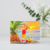 Tropische zonsopgang - Sunset Cocktail Feestdagenkaart (Staand voorkant)
