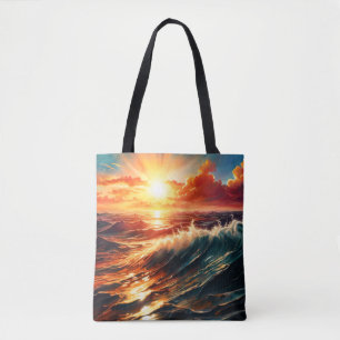 Tropische zonsopgang tote bag