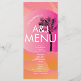 Tropische zonsopgang Vette roze oranje witte bruil Menu