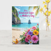 Tropische Zuster Moederdag kaart (Gele Bloem)