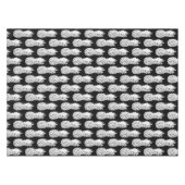 Tropische zwarte anananasappelfruitpatroontafellad tafelkleed (Voorkant (Horizontaal))