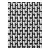 Tropische zwarte anananasappelfruitpatroontafellad tafelkleed (Voorkant)