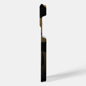 Tropische zwarte en gouden bladeren iPhone hoesje (Linkerkant)