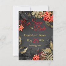 Tropische zwarte en gouden bladeren op donkere ach