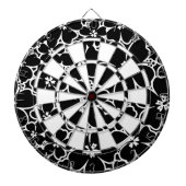 Tropische zwarte en witte hibiscus dartbord (Voorkant)