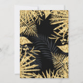 Tropische zwarte goudpalms Champagne Birthday Part Kaart (Achterkant)