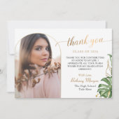 Tropische zwarte goudpleister - Afstuderen voor fo Bedankkaart (Voorkant)