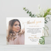 Tropische zwarte goudpleister - Afstuderen voor fo Bedankkaart (Staand voorkant)