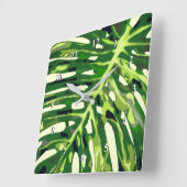 Tropische zwarte lef wandklok - Vacantietijd (Hoek)