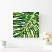 Tropische zwarte lef wandklok - Vacantietijd (Huis)