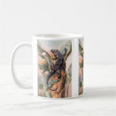 Tropische zwarte leguaan, vintage wilde reptielend koffiemok (Links)